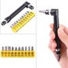 Walfront L-Shape 1/4 Inch Hex Socket Wrench Double Head with 10Pcs Various Angled Screwdriver Bits Hand Tool Set