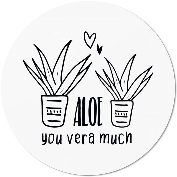 JUNIWORDS Mauspad Mousepad, Rund, Aloe You Vera Much