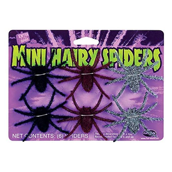 Fun World Mini Hairy Spiders Halloween Decor12