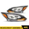 For 2012 2013 2014 Ford Focus Left Right Side Black Headlights Headlamp Assembly