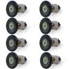 AKORD 8PCS Shower Door Rollers, 27mm Diameter, Black