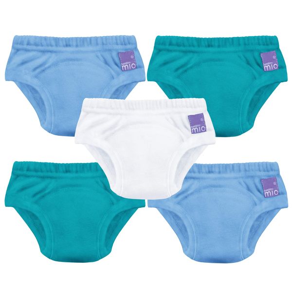 Bambino Mio, Reusable Potty Training Pants for Boys and Girls, 5 Pack, Mixed Boy Blue, 2-3 Years