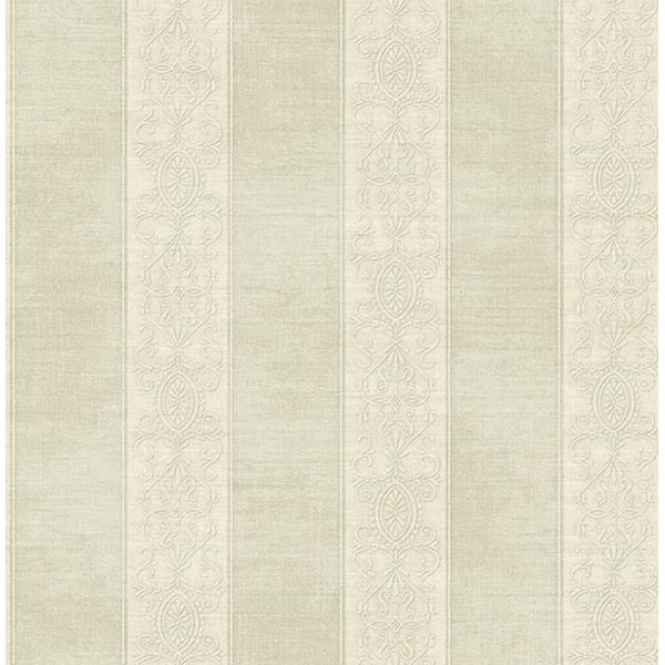 Decorative Cameo Stripe in Sage Document by Wallquest DM21004