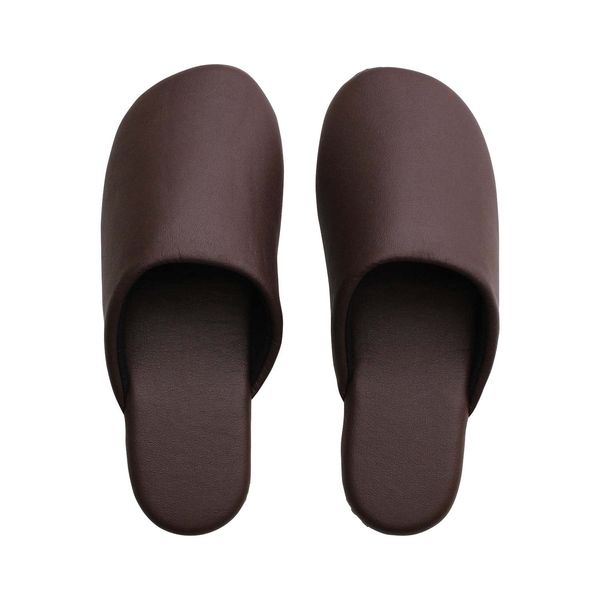 FUNAMi Washable Leather Soft Slippers M Size Brown 20T1700