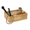 WENKO Allegre L Bathroom Shelf Decorative Shelf in Trendy Boho Style Made of High-Quality Bamboo and Rattan Wicker for Practical Storage of Bathroom Utensils or Accessories, 22 x 7 x 15 cm, Natural