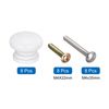 sourcing map Round Wood Knobs, 8pcs 24x20mm Pull Handles for Drawer with Screws White