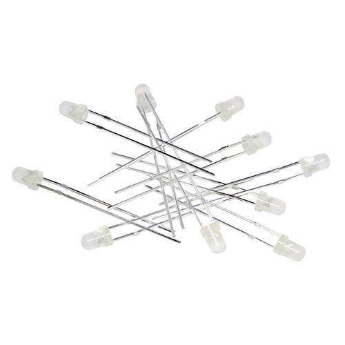 [100pcs] LED Cannonball Type 3mm Milky White Lens 2000-3000mcd 6500-7000K 3.2-3.4V White