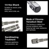TRACOMPAN 4 Piece Drill Socket Adapter Set - 1/4", 3/8" & 1/2" Impact Socket Adapters | Drive Socket Adaptars with Hex Bit Compatibility | for Impact Driver/Drill/Wrenches/Ratchets/Screwdrivers
