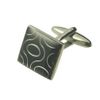 PAIR Steel & Black Retro Cufflinks Select Gift Pouch