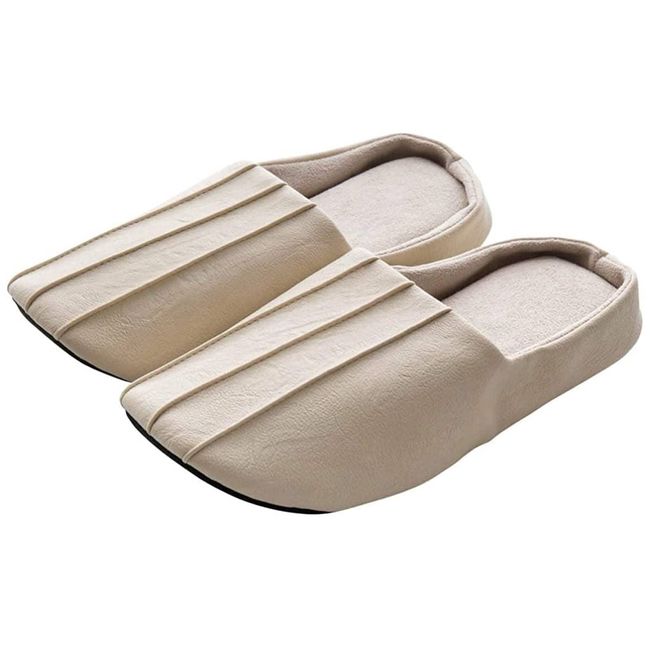 sarasa design Men's Slippers, Room Shoes, b2c Charleston L, Antibacterial & Odor Resistant (Beige)