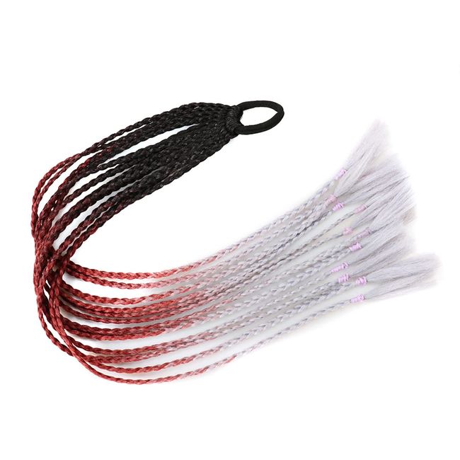 TefuRe Q37-C17 Video Dance Extensions Kids Braid Hair Extensions Red Silver