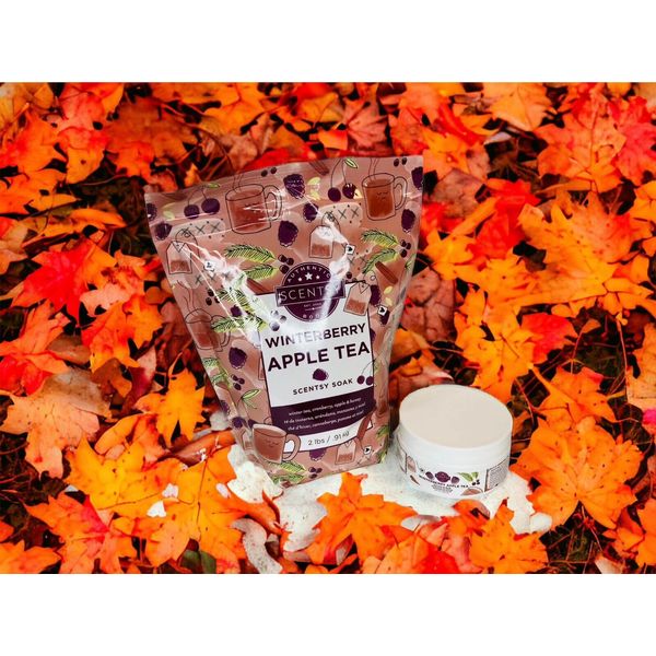 Scentsy Body Bundle Winterberry Apple Tea Soak & Body Sugar Scrub NEW Sealed