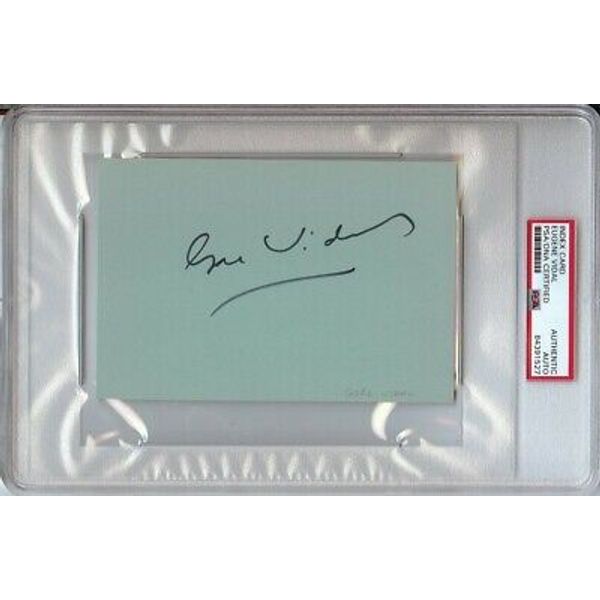 Eugene Vidal Signed Autographed Index Card Aviation Pioneer PSA/DNA Slabbed