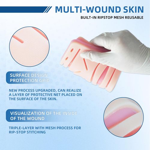 Suture Practice Kit for Medical Students, Complete Set (27 Pieces) Includes Arch-Shaped and Pre-Cut Wounds Pads, Tools Kit, and Suture Threads, Perfect for Medical Students Educational Demonstration