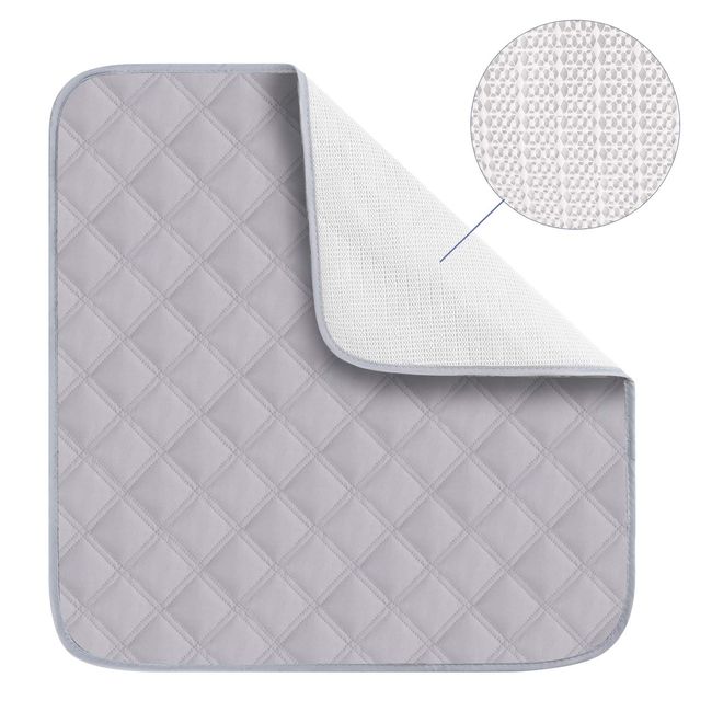 Waterproof Mattress Pad Washable Healthcare Incontinence Chair Pad Seat Pad Kids Elderly Reusable Urine Mattress Pad Pet Underpad Protection Non Slip Underpad Absorbent Pads (Grey)