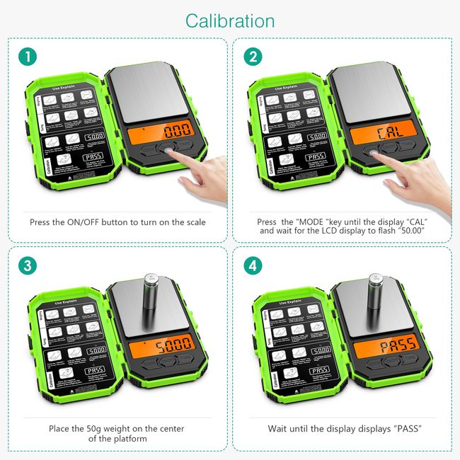 Brifit Digital Milligram Scale, 50g Portable Mini Scale, 0.001g Precise  Graduation, Professional Pocket Scale with 50g Calibration Weights Tweezers