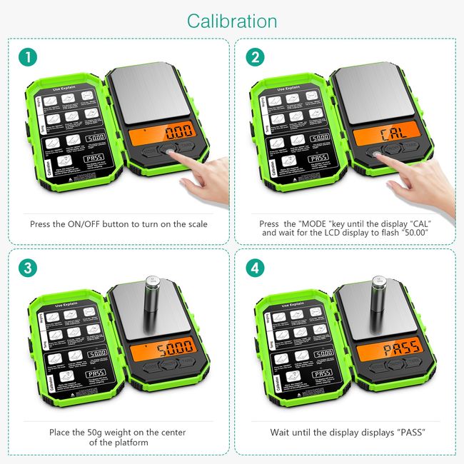 Brifit Digital Milligram Scale, 50g Portable Mini Scale, 0.001g Precise  Graduation, Professional Pocket Scale with 50g Calibration Weights Tweezers  