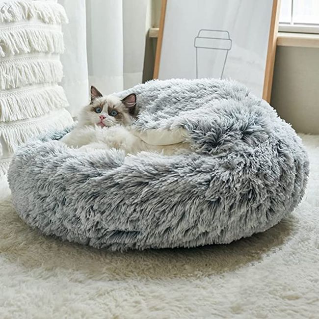 Dog Pet Bed Kennel Round Cat Winter Warm Dog House Sleeping Bag