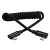Kondor Blue 12-24-Inch Coiled USB-C Right Angle Braided Cable, Black