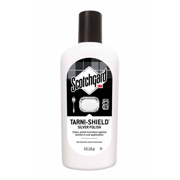 Scotchgard Tarni-Shield Silver Polish, Clean, Polish & Protect Against Tarnish in One Application, 8 Ounces