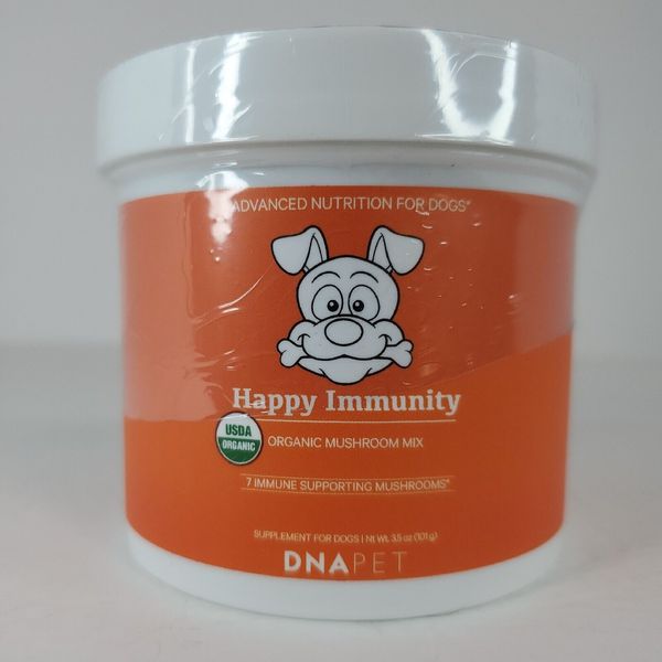 DNA PET Happy Immunity Organic Mushroom Complex Dogs Supplement Wellness Reishi