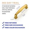 Ravinte 10 Pack Solid 3 Inch Cabinet Handles - Brushed Brass Pulls for Kitchen Drawers and Cabinets - Hardware for Cupboards