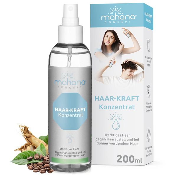 mahana concept Haar-Kraft Konzentrat gegen Haarausfall – Stärkt Haarwachstum & Haarwurzeln – Natürliches Kopfhaut-Tonikum mit Koffein & Pflanzenextrakten – Haarserum für Frauen & Männer 200 ml