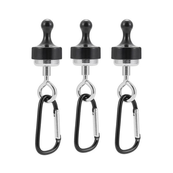 Lantern Hook, Magnetic Hang Burger, Assomatus, Magnetic Hook for Camping, For Tents, Strong Magnetic Hook, Carabiner Included, Multifunctional, For LED Lanterns, Camping Hooks (3 Pieces)