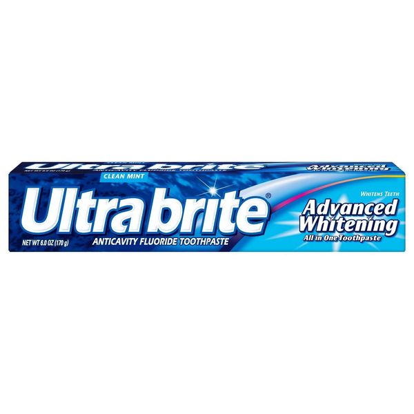 Ultra brite Advanced Whitening Toothpaste Clean Mint 6 oz (Pack of 8)