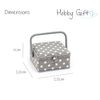 Hobby Gift Sewing Craft Hobby Storage Box, Small, Square, Polka Dot Grey