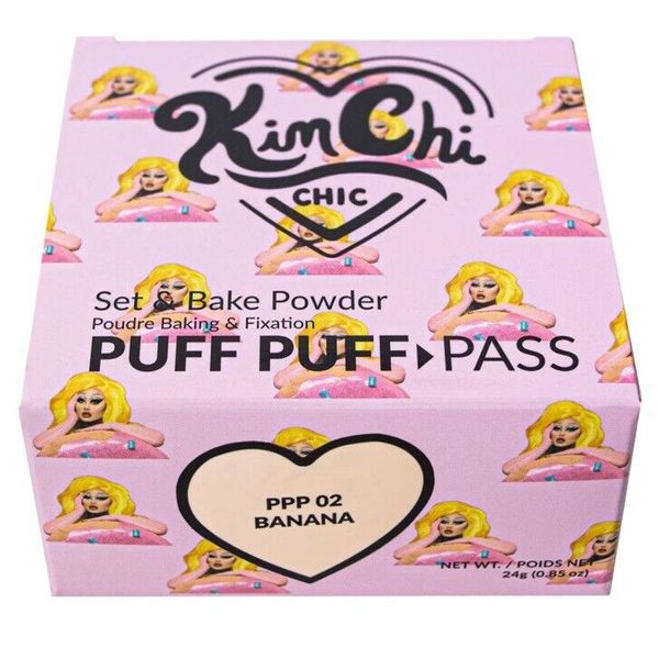 KIM CHI CHIC BANANA Powder Puff Puff Pass Set & Bake Powder Beauty PPP02