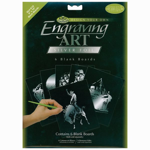 Royal & Langnickel Engraving Art Silver 8 x 10 inch Blank Board (Pack of 6)