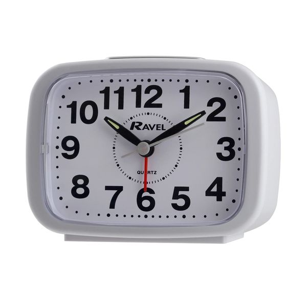 Ravel WHITE QUARTZ ALARM CLOCK RC008.04