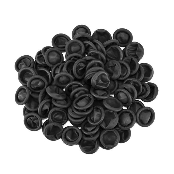 ULTNICE 100pcs Finger Cots Protective Finger Caps Finger Condoms Latex Fingertip Protector for Electronic Repair Handmade Tattoo(Black)