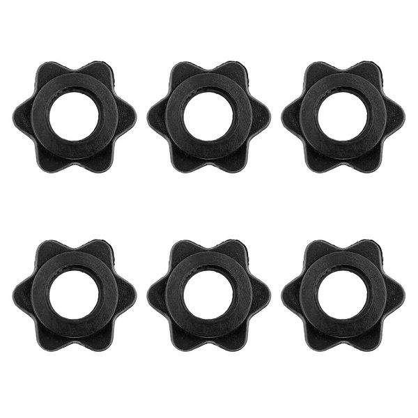 6Pcs Hex Dumbbells, Anti-Slip Barbell Clips Weight Clips Dumbbell Hex Nut Barbell Spin-Lock Collars Barbell Clamps Screw Clamps for Dumbell Weight Lifting Fitness Training