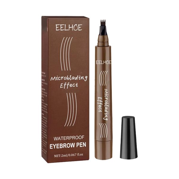 4 Fork Tip Eyebrow Pen - Eyebrow Pencil Magical Upgraded Eye Brow Pencils for Women Eyebrow Color for Natural-Looking Hair-Like Defined Brows, Wild Eyebrow, Last All-Day, Waterproof (Light Brown)