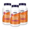3 x NOW Vitamin C Crystals 100% Pure Ascorbic Acid Powder 1 lb