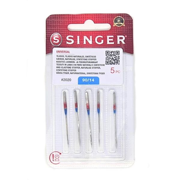 5 Original Singer Sewing Machine Needles 2020 size 90/14 universal