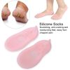 Moisturizing Silicone Sock, Silicone moisturizing Socks for Women and Men Foot, Non-Slip Silicone Socks, Anti-Split moisturizing Socks, Protect Foot Care Tools, 2pcs(M-Rose)