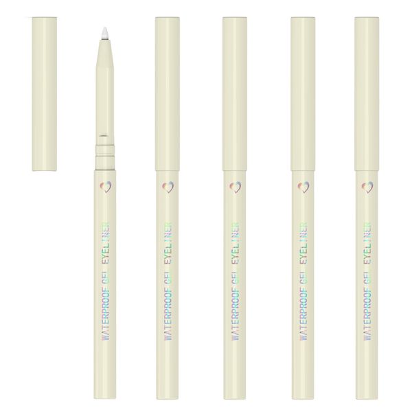 KAIQIKAIXI 5 White Eyeliner Pen, Eyebrow Pen,Eye Shadow Pencil, Lip Line Pen, Eyelid Pad, Pencil Makeup Set Tool