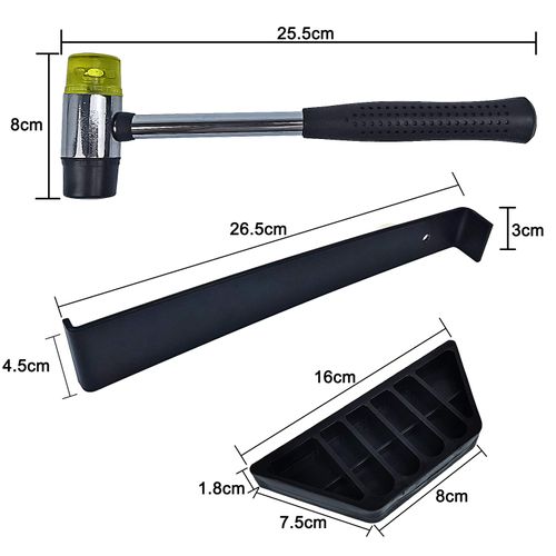 Laminate Wood Flooring Installation Kit laminate flooring tools with Tapping Block, Pull Bar, Mallet and 20 Spacers (A)