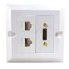 C4A HDMI And Twin CAT6 Ethernet Wall Plate/Easy Connect Faceplate/White
