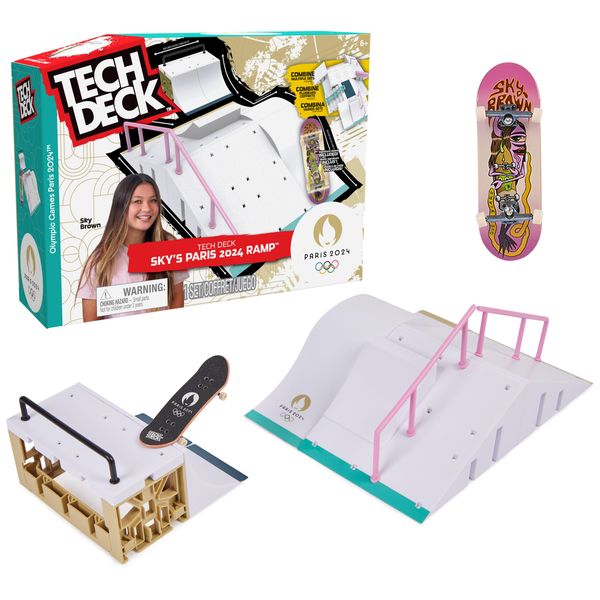 Tech Deck, Sky Brown’s Olympic Games Paris 2024 Ramp, Customizable X-Connect Park Creator Playset & Exclusive Fingerboard, Kids Toy for Ages 6 and up