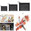 6 Packs Mini Zipper Toiletry Bag, Clear Mesh Zipper Cosmetic Small Purse Black Nylon Waterproof Small Purse Makeup Bag for Women, Portable Office Stationery Pouch.