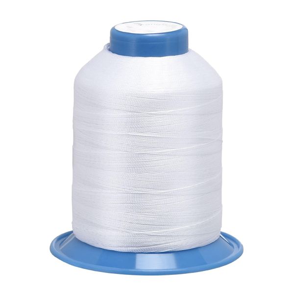 sourcing map Bonded Polyester Sewing Thread Extra Strong 1312 Yards 210D/0.32mm UV Resistant Thread for Manual and Machine Sews (White)
