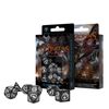 Q-Workshop QWODRA05 Qworkshop 7 Piece Dragons RPG Dice Set, Black and White, Multi-Color