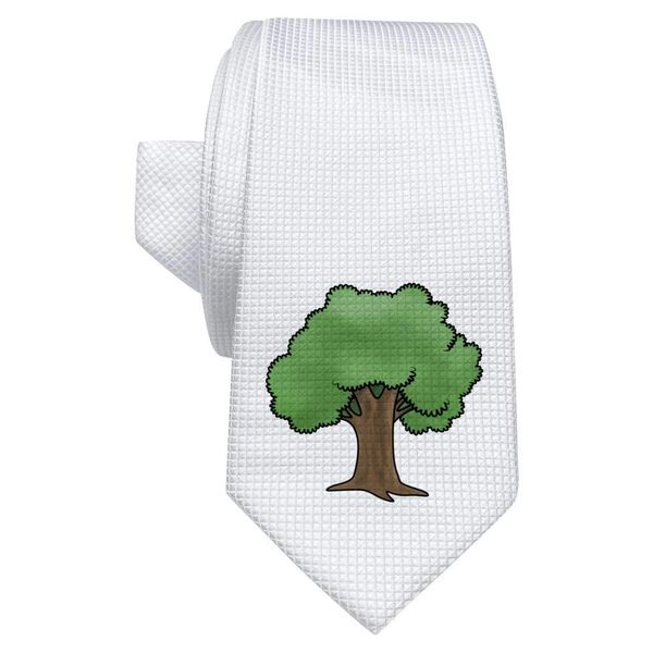 Azeeda 'Tree' White Tie/Necktie with Gift Box (AT00006204)