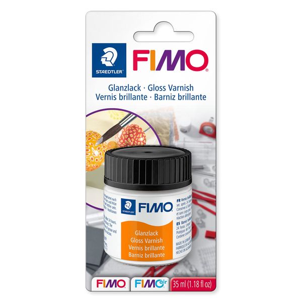 STAEDTLER 8704 01 BK FIMO Clear Gloss Varnish for Polymer Modelling Clay - 35ml (Pack of 1)