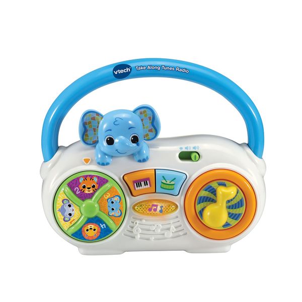 VTech Take Along Tunes Radio, Portable Musical Toy for Baby Girls & Boys, Interactive Toy with Lights and Sounds, Retro Toy with Animals and Numbers, Ages 6 Months +, English Version