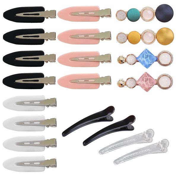 20-teiliges Set No Bend Hair Clips Entenschnabel-Clips für Locken-Haar-Make-up-Styling, Pony-Make-up-Haarsalon-Styling-Clips (Farbe)